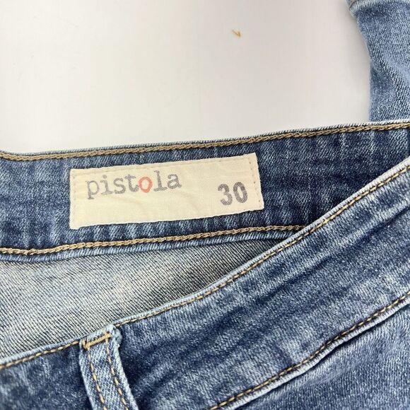 Pistola Distressed Skinny Jeans Blue Size 30 - Picture 3 of 4